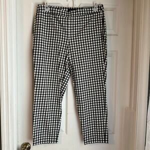 Talbots Black & White Checkered Chatham Ankle Pants Stretch Size 14P NWT